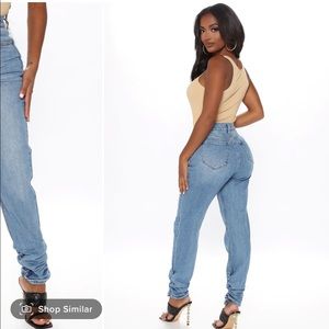 Fashion Nova Always in a Ruche straight leg jeans